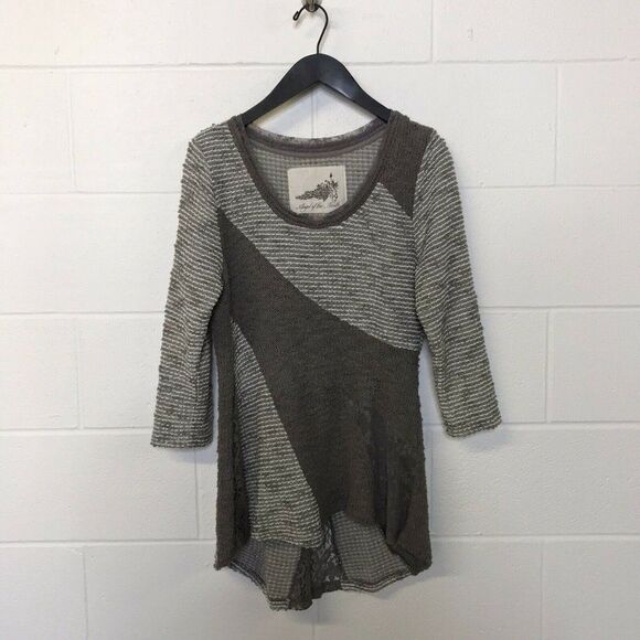 Angel of the North Women’s Tunic Sweater Asymmetrical Hem Round Neck Size Large - Picture 1 of 12